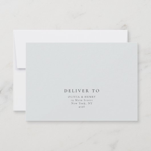 Pine Tree Winter Bruiloft RSVP Behuizing Kaart (Achterkant)