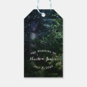 Pine Tree Winter Night Forest Rustic Wedding Favor Cadeaulabel (Achterkant)