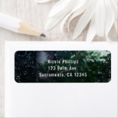 Pine Tree Winter Night Forest Weddenation Etiket (Insitu)