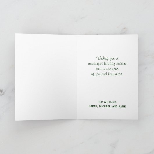 Pine Tree Winter Snow Kerstbergen Land Feestdagen Kaart (Binnen)