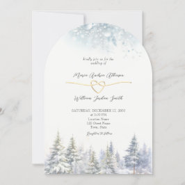 Pine Tree Winter Wedding Kaart