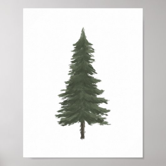 Pine Tree Woodland Nursery Decor Poster (Voorkant)