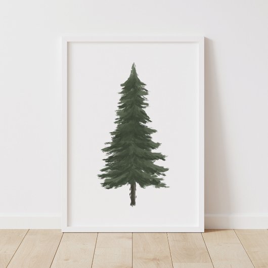 Pine Tree Woodland Nursery Decor Poster