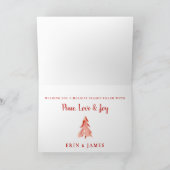 Pine Trees Abstracte Waterverf Vrolijk kerstfeest Feestdagen Kaart (Binnen)