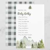 Pine Trees Adventure Baby shower Prayers voor Baby (Voorkant / Achterkant)