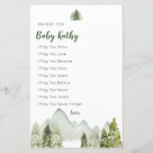 Pine Trees Adventure Baby shower Prayers voor Baby (Voorkant)