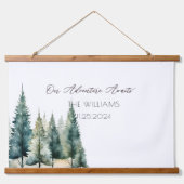 Pine Trees Alternatieve bruiloft gastenboek Hangend Wandkleed (Voorkant)