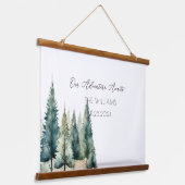 Pine Trees Alternatieve bruiloft gastenboek Hangend Wandkleed (Gebogen)