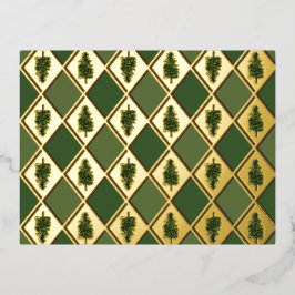 Pine Trees and Harlequin Folie Briefkaart