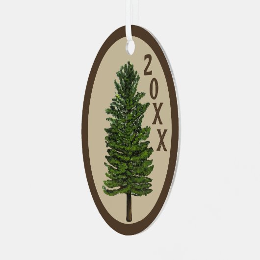 Pine Trees and Harlequin Oval Ornament (Voorkant links)