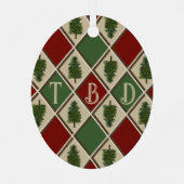 Pine Trees and Harlequin Oval Ornament (Achterkant)