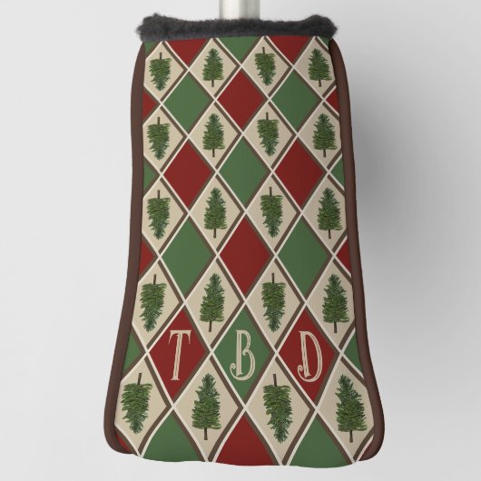 Pine Trees and Harlequin Putter Golf Head Hoesje Golfheadcover (Draai 90)