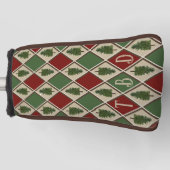 Pine Trees and Harlequin Putter Golf Head Hoesje Golfheadcover (Voorkant)