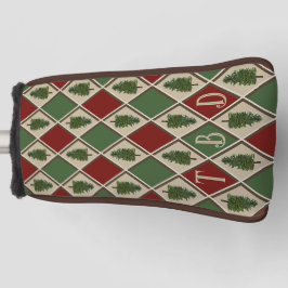 Pine Trees and Harlequin Putter Golf Head Hoesje Golfheadcover