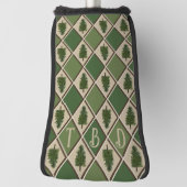 Pine Trees and Harlequin Putter Golf Head Hoesje Golfheadcover (Draai 90)