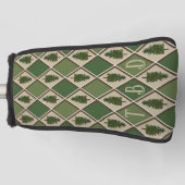 Pine Trees and Harlequin Putter Golf Head Hoesje Golfheadcover (Voorkant)