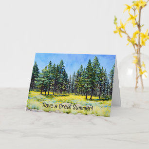 Pine Trees and Wildflowers Art Note Kaart
