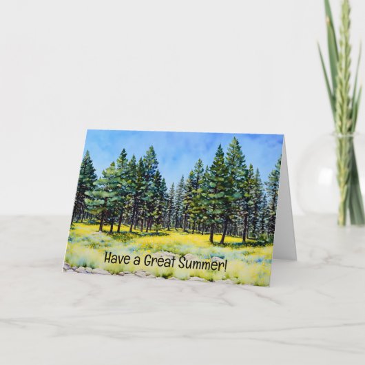 Pine Trees and Wildflowers Art Note Kaart (Voorkant)