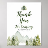 Pine Trees Avontuur Berg Bedankt voor uw komst Poster (Voorkant)