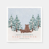 Pine Trees Baby Beer Winter Baby shower Servet (Voorkant)