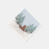 Pine Trees Baby Beer Winter Baby shower Servet (Hoek)