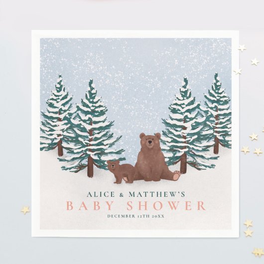 Pine Trees Baby Beer Winter Baby shower Servet