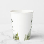 Pine Trees Baby shower Adventure Mountain Forest Papieren Bekers (Links)