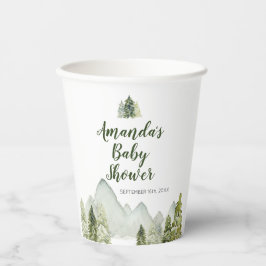 Pine Trees Baby shower Adventure Mountain Forest Papieren Bekers