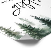 Pine Trees Baby shower Boeken en Geschenken Teken Poster (Hoek)