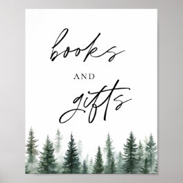 Pine Trees Baby shower Boeken en Geschenken Teken Poster