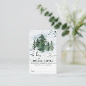 Pine Trees Baby shower Diaper Raffle Kaart Visitekaartje (Staand voorkant)