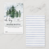 Pine Trees Baby shower Diaper Raffle Kaart Visitekaartje (Voorkant / Achterkant)