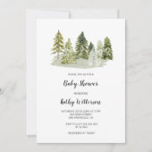 Pine Trees Baby shower-uitnodiging Kaart (Voorkant)