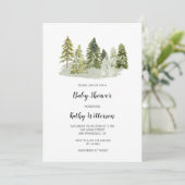 Pine Trees Baby shower-uitnodiging Kaart (Staand voorkant)