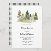 Pine Trees Baby shower-uitnodiging Kaart (Voorkant / Achterkant)