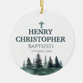 Pine Trees Baptism Ornament for Boys (Voorkant)