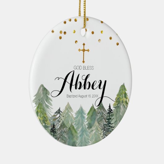 Pine Trees Baptisme Ornament God zegene Ornament (Rechts)