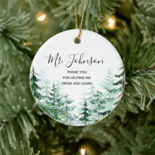 Pine Trees Bedankt voor het helpen van mijn leraar Keramisch Ornament