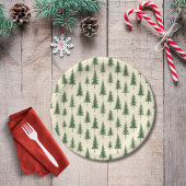 Pine Trees Beige Watercolor Christmas Holiday Papieren Bordje