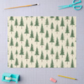 Pine Trees Beige Watercolor Christmas Holiday Tissuepapier (Craft)