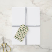 Pine Trees Beige Waterverf Kerstvakantie Cadeaulabel (Met Touw)