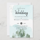 Pine Trees Blauwgroen en Sage Wedding (Voorkant)