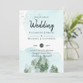 Pine Trees Blauwgroen en Sage Wedding (Staand voorkant)