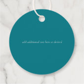Pine Trees Blauwgroen en Sage Wedding Favor Labels (Achterkant)