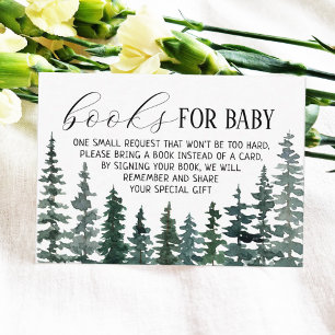 Pine Trees Boek Aanvraag Baby shower Informatiekaartje