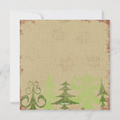 Pine Trees Border Vrolijk Kerstfeest Feestdagenkaart (Achterkant)