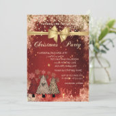 Pine Trees, Bow Red Company kerstparty Kaart (Staand voorkant)