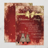 Pine Trees, Bow Red Company kerstparty Kaart (Voorkant / Achterkant)