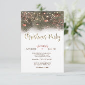 Pine Trees Branches Lights Balls kerstfeest Kaart (Staand voorkant)