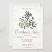 Pine Trees Branches Sneeuwvlokken Kerstfeest Kaart (Voorkant)